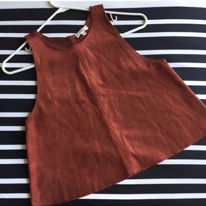 Aritzia Wilfred Octave Faux Suede Top